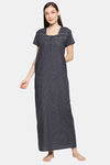 XIN Polyester Nightdress - Navy — thumbnail 1
