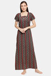 XIN Polyester Nightdress - Black Stripe — thumbnail 1