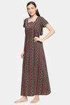 XIN Polyester Nightdress - Black Stripe — thumbnail 3