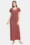 XIN Polyester Nightdress - Maroon Stripe — thumbnail 1