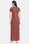 XIN Polyester Nightdress - Maroon Stripe — thumbnail 4
