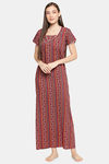 XIN Polyester Nightdress - Maroon Stripe — thumbnail 5