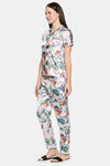 XIN Satin Loungewear Set - Light Grey — thumbnail 3