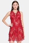XIN Polyester Babydoll - Maroon — thumbnail 1