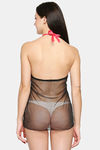 XIN Polyester Babydoll with Thong - Black — thumbnail 4