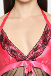 XIN Polyester Babydoll with Thong - Black — thumbnail 6