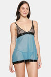 XIN Polyester Babydoll with Thong - Teal — thumbnail 2