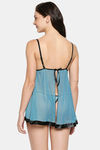 XIN Polyester Babydoll with Thong - Teal — thumbnail 4