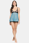 XIN Polyester Babydoll with Thong - Teal — thumbnail 5