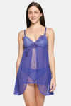 XIN Polyester Babydoll with Thong - Cobalt — thumbnail 1