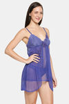 XIN Polyester Babydoll with Thong - Cobalt — thumbnail 2