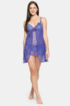 XIN Polyester Babydoll with Thong - Cobalt — thumbnail 5