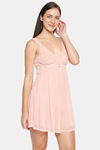 XIN Polyester Babydoll with Thong - Peach — thumbnail 2