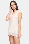 XIN Polyester Babydoll with Thong - Peach — thumbnail 3