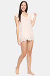 XIN Polyester Babydoll with Thong - Peach — thumbnail 5