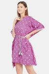 The Kaftan Company Cotton Nightdress - Purple — thumbnail 3