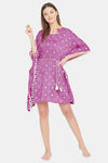 The Kaftan Company Cotton Nightdress - Purple — thumbnail 5