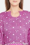 The Kaftan Company Cotton Nightdress - Purple — thumbnail 6