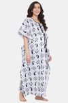 The Kaftan Company Cotton Nightdress - Off White — thumbnail 2