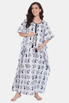 The Kaftan Company Cotton Nightdress - Off White — thumbnail 5