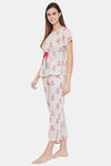 The Kaftan Company Cotton Pyjama Set - Red — thumbnail 3