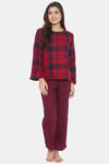 The Kaftan Company Cotton Pyjama Set - Red — thumbnail 1