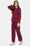 The Kaftan Company Cotton Pyjama Set - Red — thumbnail 3