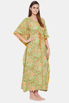 The Kaftan Company Cotton Nightdress - Green — thumbnail 2