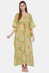 The Kaftan Company Cotton Nightdress - Green — thumbnail 5