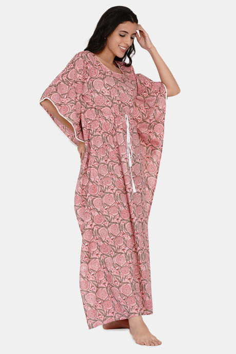 The Kaftan Company Cotton Nightdress - Pink — image 2