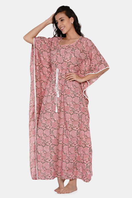 The Kaftan Company Cotton Nightdress - Pink — image 3