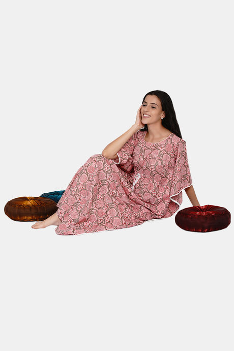 The Kaftan Company Cotton Nightdress - Pink — image 5