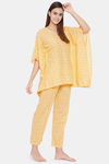 The Kaftan Company Cotton Pyjama Set - Yellow — thumbnail 2