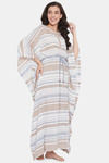 The Kaftan Company Cotton Nightdress - Off White — thumbnail 2