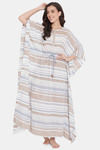 The Kaftan Company Cotton Nightdress - Off White — thumbnail 5