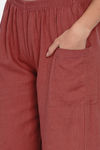 The Kaftan Company Cotton Pyjama Set - Rust Red — thumbnail 5