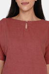 The Kaftan Company Cotton Pyjama Set - Rust Red — thumbnail 6