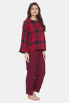 The Kaftan Company Cotton Nightdress - Red — thumbnail 2