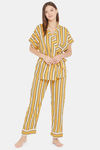 The Kaftan Company Modal Pyjama Set - Mustard — thumbnail 1