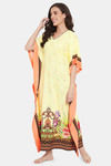 The Kaftan Company Polyester Nightdress - Yellow — thumbnail 3