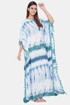 The Kaftan Company Rayon Nightdress - Blue — thumbnail 2