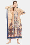 The Kaftan Company Rayon Nightdress - Beige — thumbnail 5