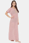 The Kaftan Company Cotton Nightdress - Red — thumbnail 2