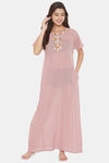 The Kaftan Company Cotton Nightdress - Red — thumbnail 5