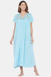 The Kaftan Company Cotton Nightdress - Blue — thumbnail 1