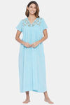 The Kaftan Company Cotton Nightdress - Blue — thumbnail 5