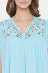 The Kaftan Company Cotton Nightdress - Blue — thumbnail 6