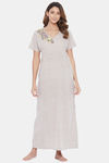 The Kaftan Company Cotton Nightdress - Brown — thumbnail 1