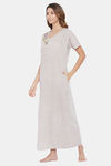 The Kaftan Company Cotton Nightdress - Brown — thumbnail 3