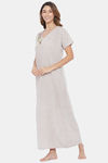 The Kaftan Company Cotton Nightdress - Brown — thumbnail 5